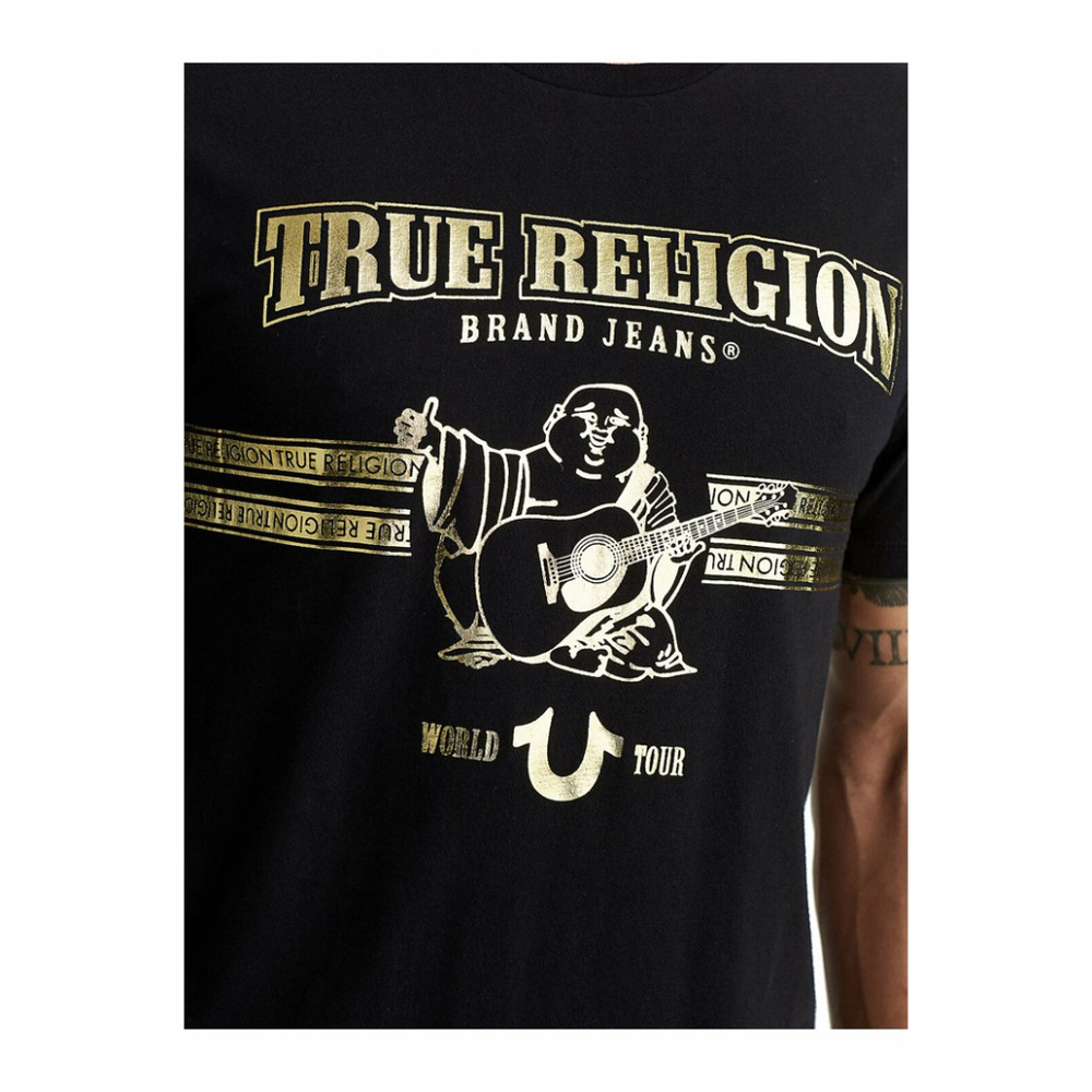 True Religon Men's Buddha Gold Metallic Foil Tee - Picture 6 of 6